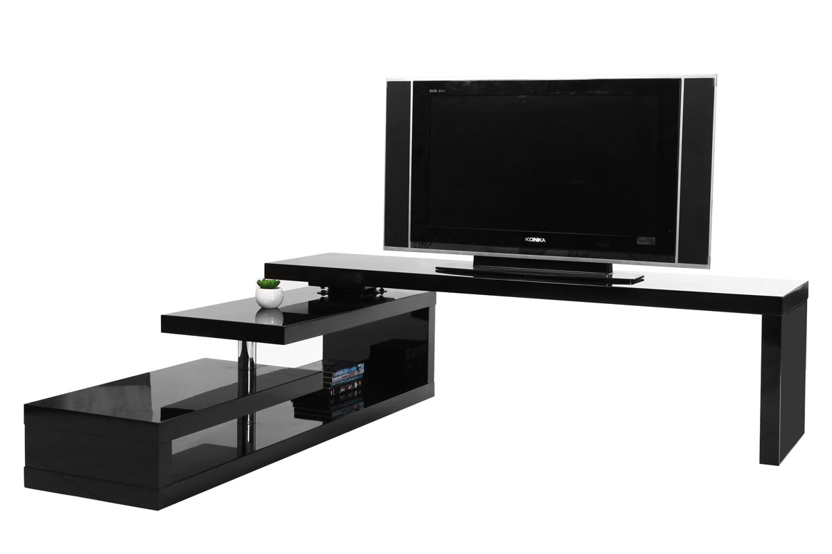 Mueble TV de diseño lacado negro giratorio MAX V2